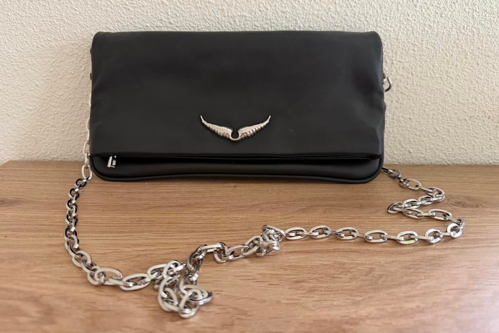 ZADIG & VOLTAIRE Rock Eternal Smooth Leren Schoudertas Zwart, Sieraden, Tassen en Uiterlijk, Tassen | Schoudertassen, Overige merken