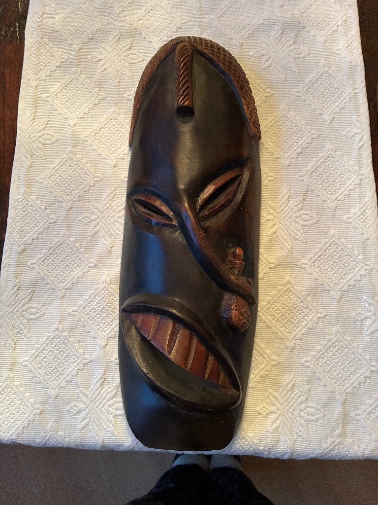 Afrikaans masker houtsnijwerk, Ophalen, Masker, Handgemaakt, 20 - 50 cm