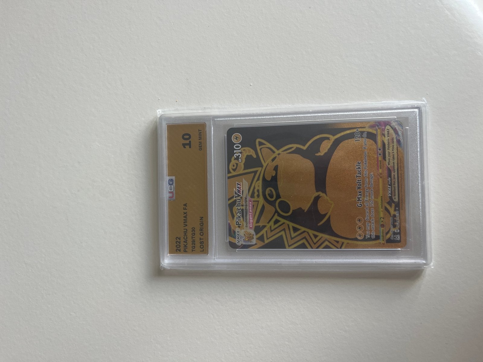 Pikachu VMAX FA T029/T030 Lost Origin ICG 10 Gem Mint, Ophalen of Verzenden, Nieuw, Losse kaart