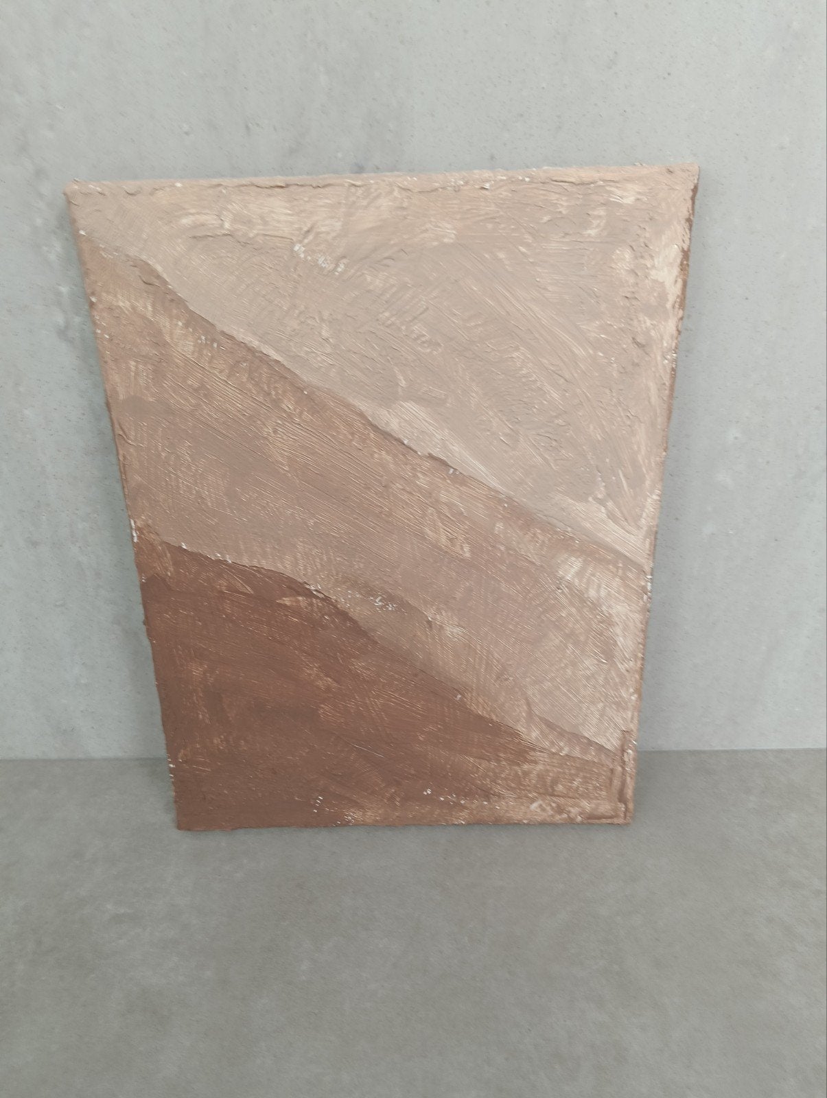 Structuur Japandi schilderij beige en taupe, Ophalen of Verzenden, 3D-effect, Acrylverf, Abstract