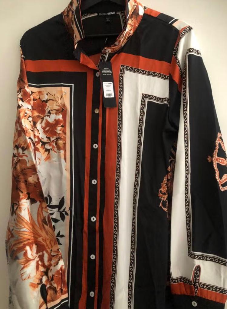 Dames Blouse maat 48/50 Fashionnova, Maat 46/48 (XL) of groter, Nieuw, Oranje, Ophalen of Verzenden