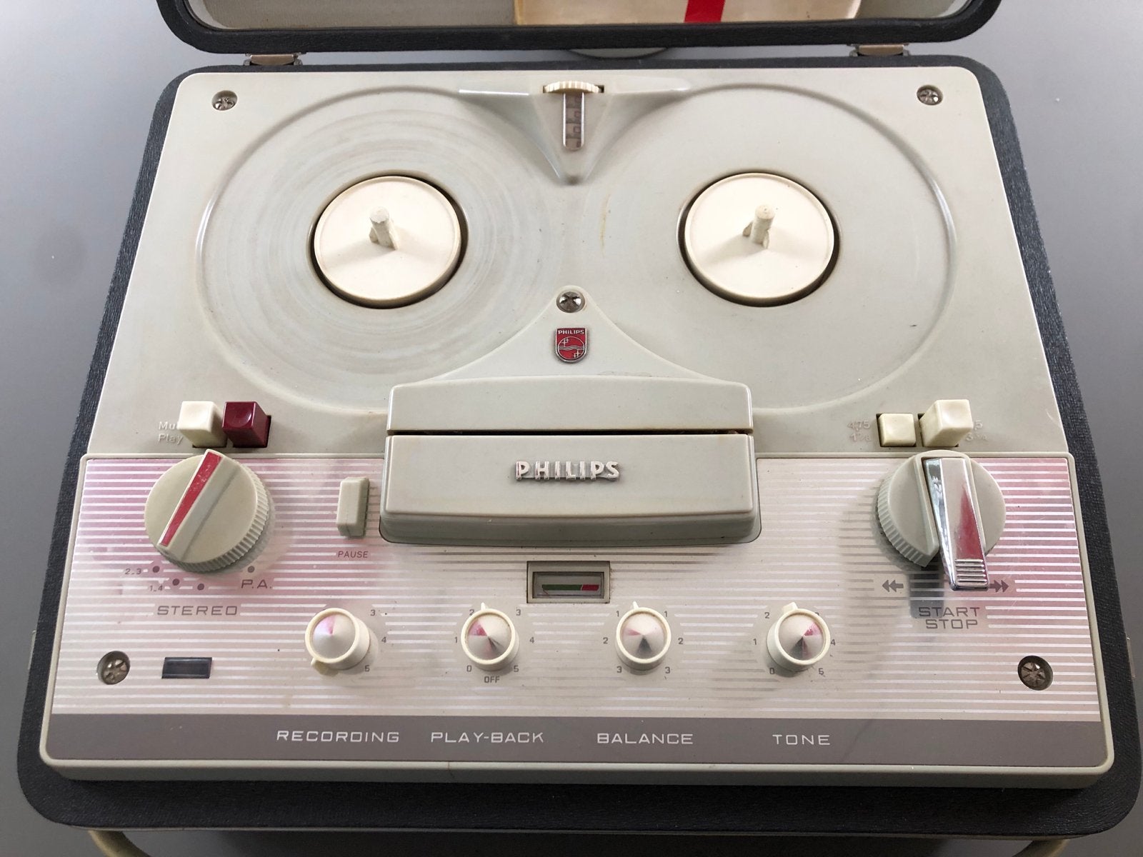 Philips EL 3547 Stereo Vier-Sporen Bandrecorder, Ophalen of Verzenden, Bandrecorder, Met stofkap