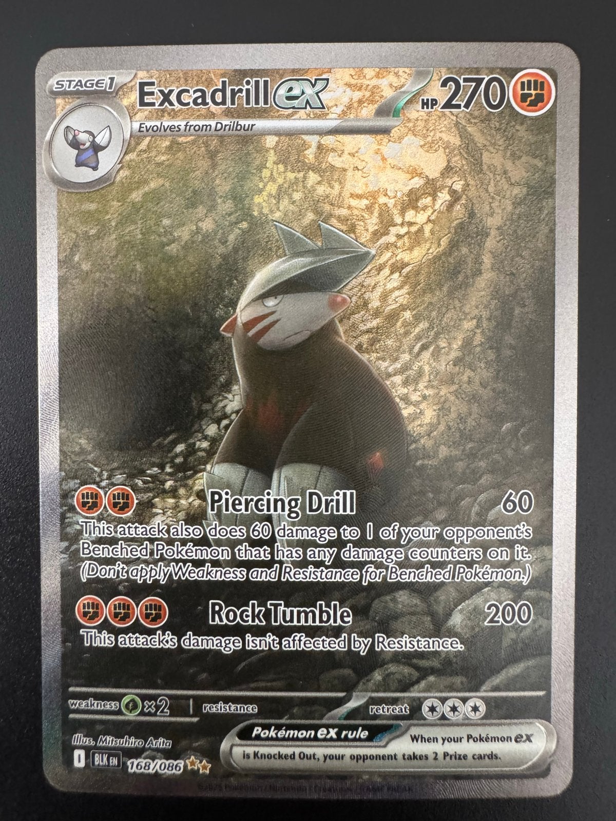 Pokémon TCG: Excadrill ex 168/086 Obsidian Flames, Ophalen of Verzenden, Zo goed als nieuw, Losse kaart