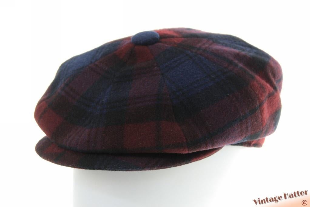 Vintage Paperboy pet bordeaux blauw paars wolmix 56, Ophalen of Verzenden, Zo goed als nieuw, 57 cm (M, 7⅛ inch) of minder, Pet