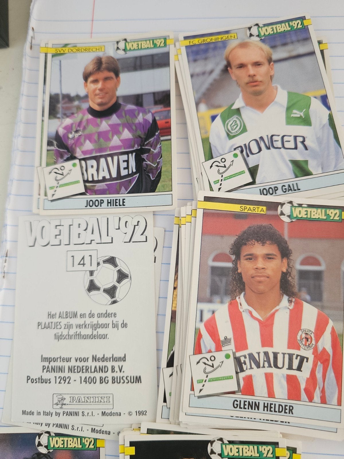 90 voetbalplaatjes Panini Voetbal 1992, Ophalen of Verzenden, Zo goed als nieuw, Overige binnenlandse clubs, Poster, Plaatje of Sticker