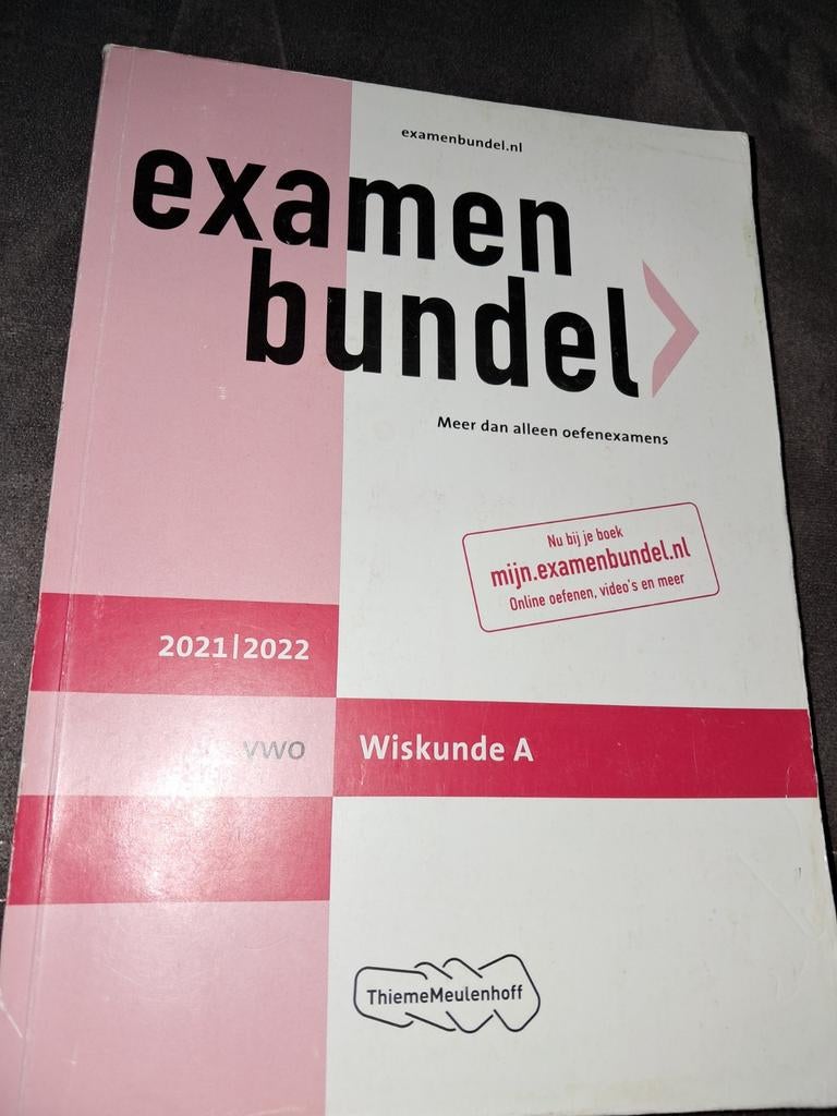 Examenbundel Wiskunde A VWO 2021/2022, Ophalen of Verzenden