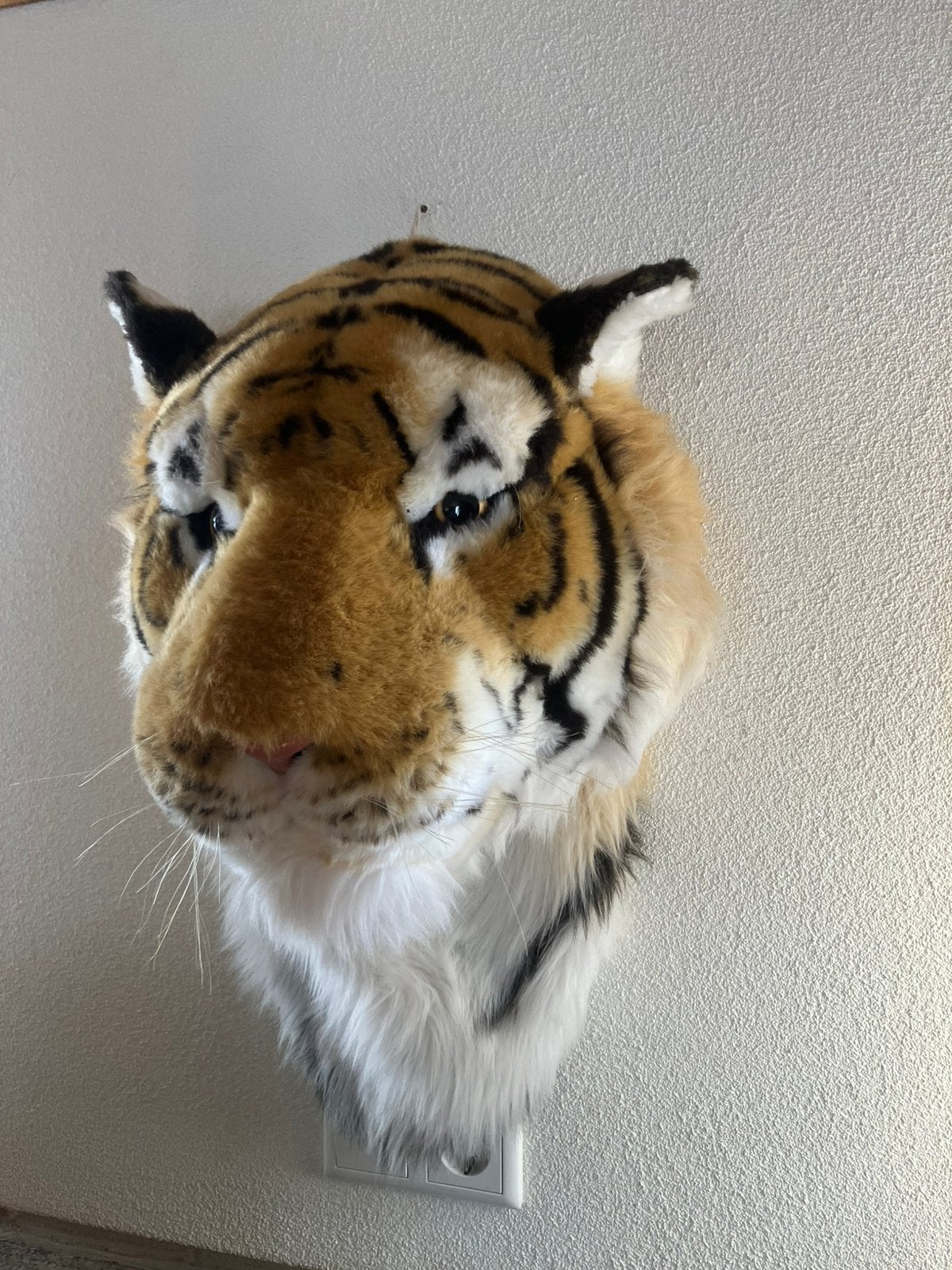 Pluchen koppen tijger, olifant, neushoorn, etc, Ophalen of Verzenden, Zo goed als nieuw, Wanddecoratie