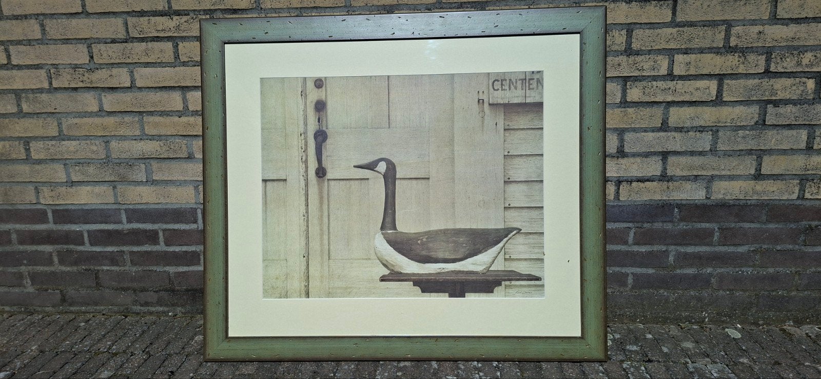 Ingelijste print Canadian Goose Decoy van Ken Davies, Ophalen, Zo goed als nieuw, Schilderij, 75 tot 100 cm