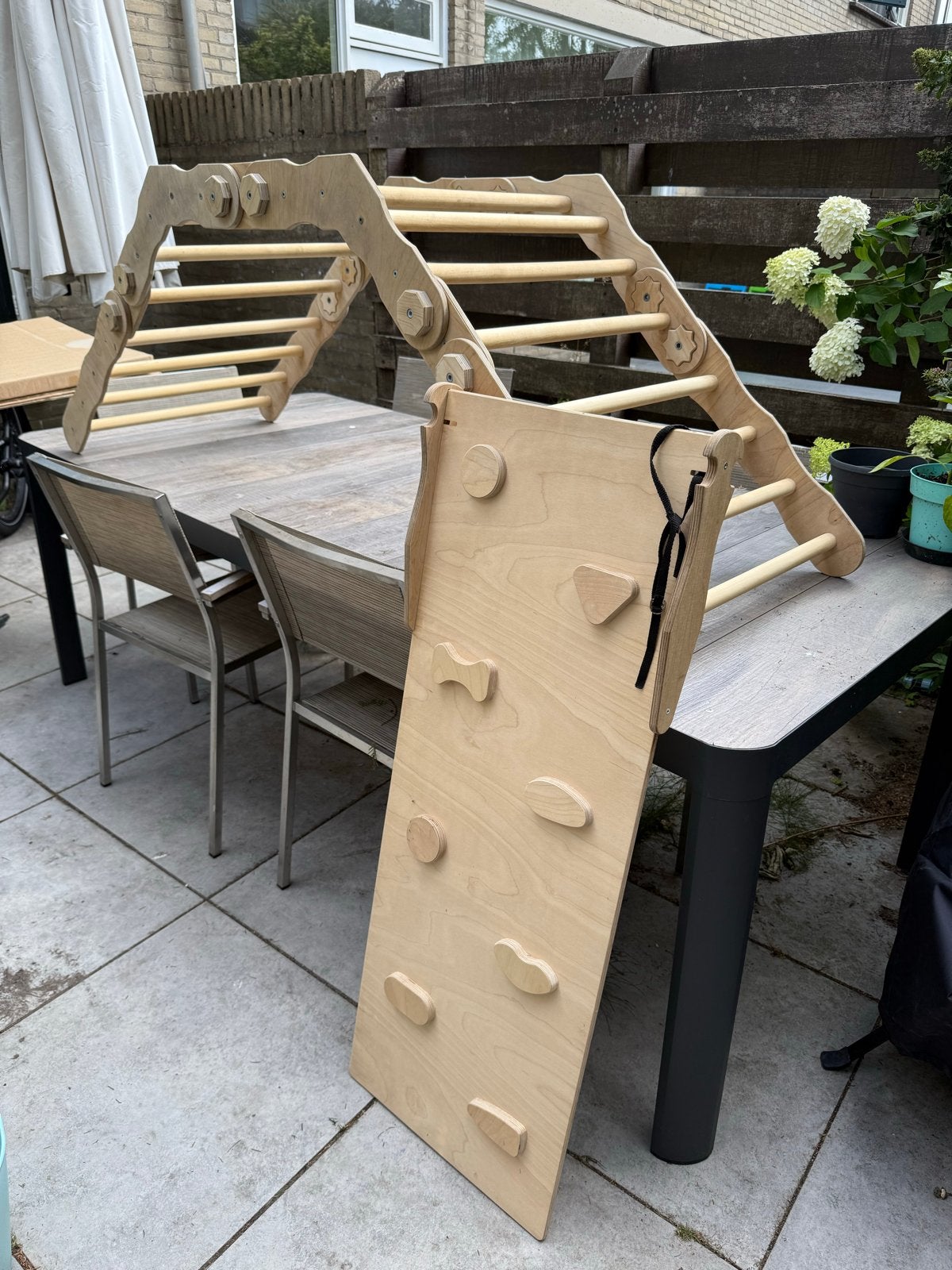 Houten klimrek en klimwand voor kinderen, Ophalen, Gebruikt, Klimwand