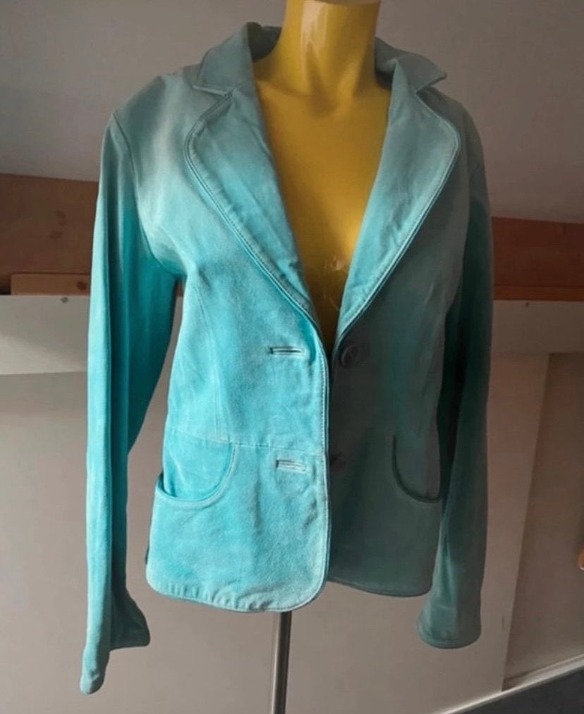 Trendy Suède Blazer Maat 38 - One Touch, Kleding | Dames, Ophalen of Verzenden, Nieuw, Maat 38/40 (M), Blauw