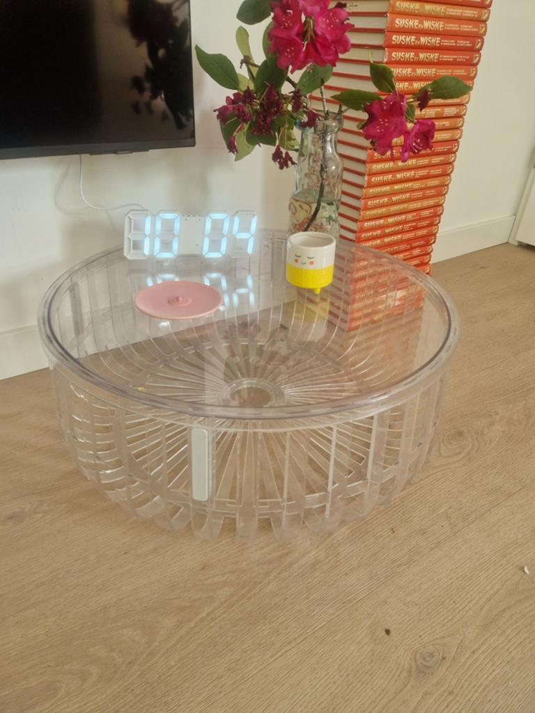 Transparante Opbergmand/ salontafel - Kartell Panier, Ophalen, Kunststof, Gebruikt, 50 tot 100 cm