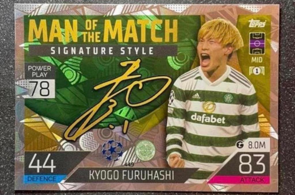 Topps MA 22/23   MotM SIGNATURE STYLE   FURUHASHI  CELTIC FC, Verzenden, Zo goed als nieuw, Plaatje