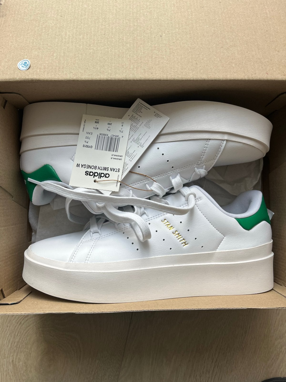 Nieuwe Adidas Stan Smith Bonega W sneakers, maat 41 1/3, Verzenden, Wit, Nieuw, Sneakers of Gympen