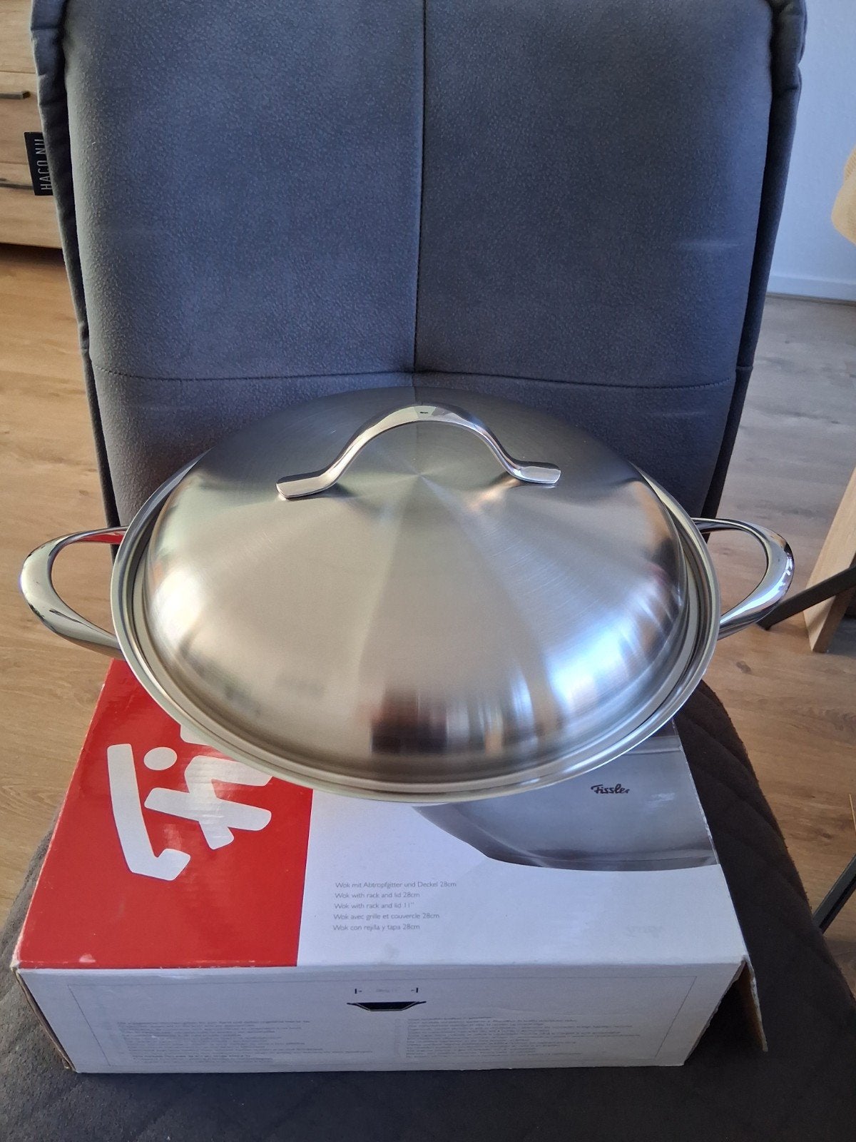 Fissler Classic Wokpan - RVS - Nieuw in doos, Geschikt voor inductie, Nieuw, Ophalen of Verzenden, Fissler