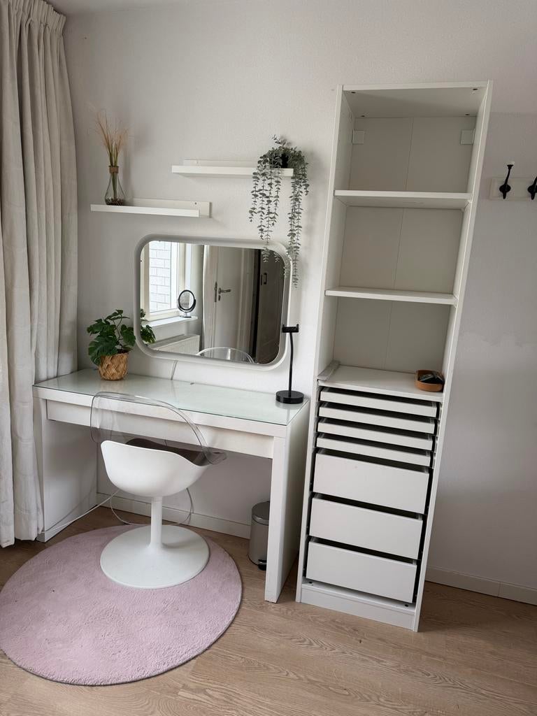 Make-up tafel met LED spiegel en IKEA Pax kast, Zo goed als nieuw, Minder dan 100 cm, Hout, 50 tot 100 cm