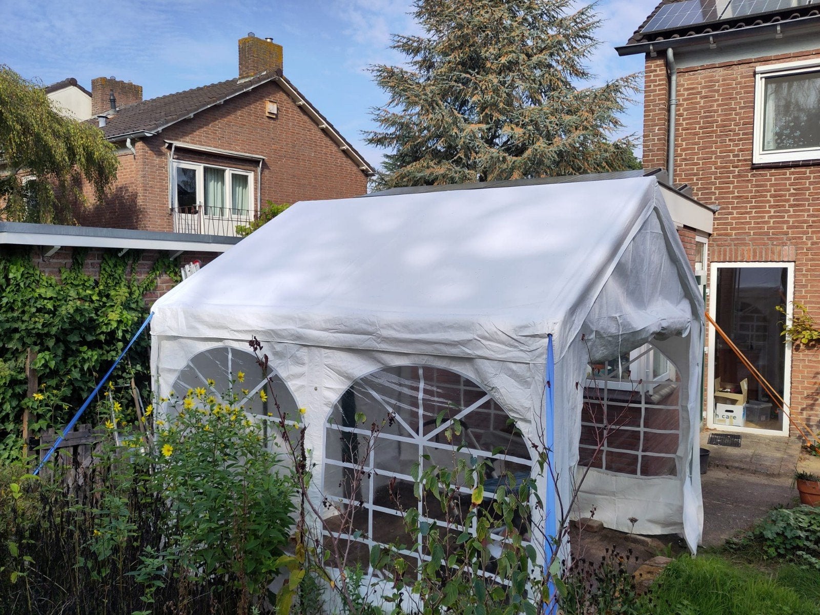 stevige partytent Toolport, 3x3m, PE 450, wit, Tuin en Terras, Ophalen, Gebruikt, Opvouwbaar, Partytent