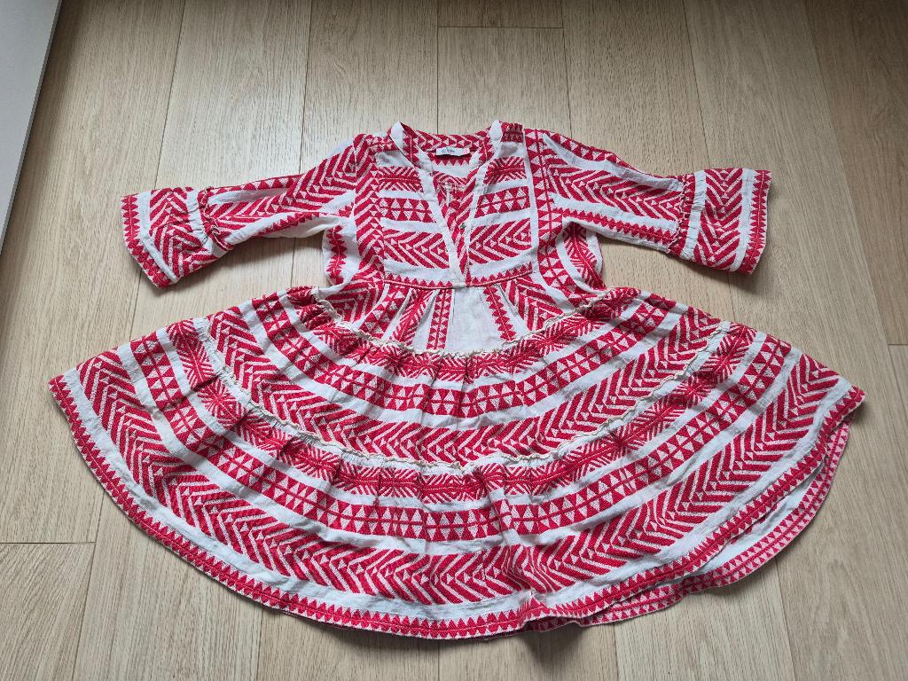 Devotion Twins Ella jurk 8-10 jaar rood/beige, Ophalen of Verzenden, Gebruikt, Meisje