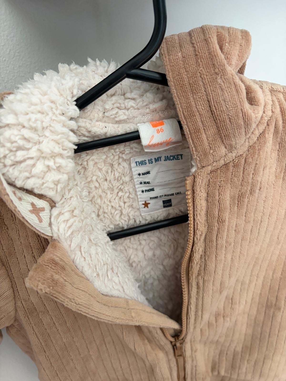 Warm corduroy jasje maat 86, Ophalen of Verzenden, Zo goed als nieuw, Jongetje of Meisje, Jasje