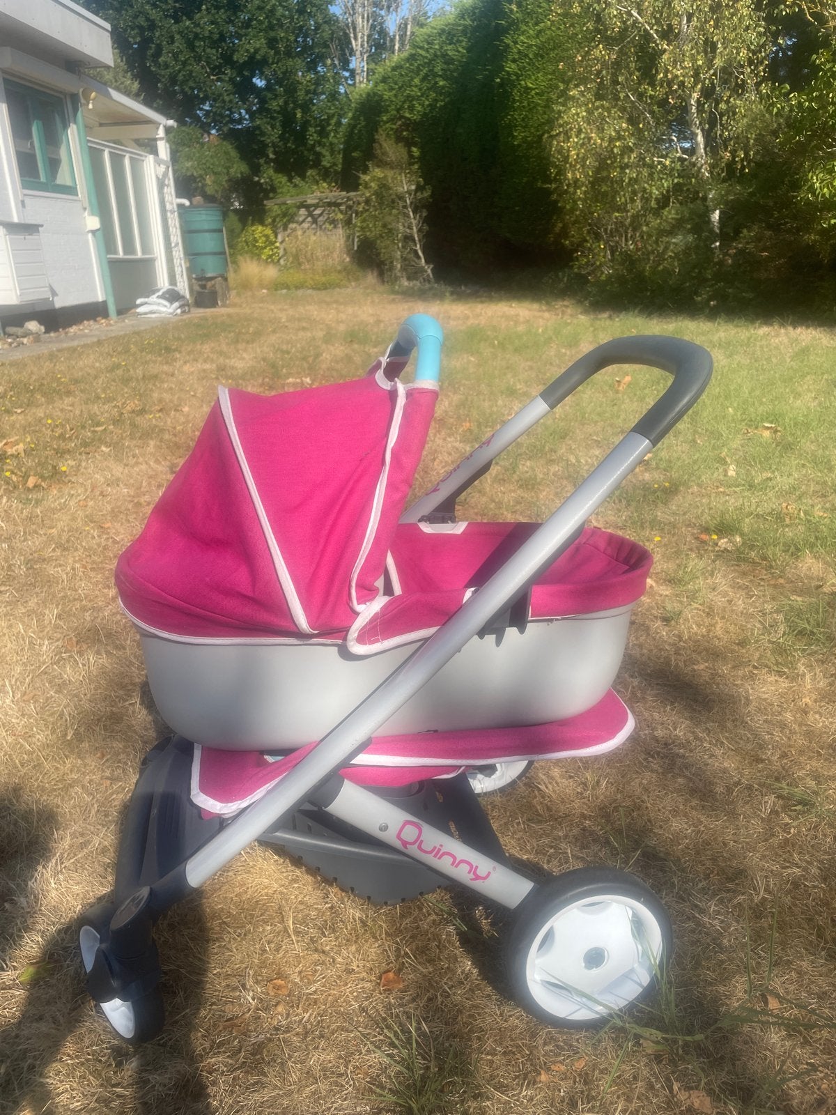 Smoby Quinny 2 in 1 poppenwagen buggy met reiswieg - roze, Kinderen en Baby's, Ophalen, Gebruikt, Babypop