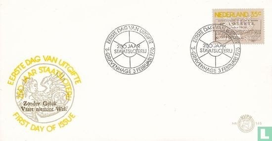 FDC E145 Staatsloterij 1976 NL onbeschreven, Ophalen of Verzenden, Nederland
