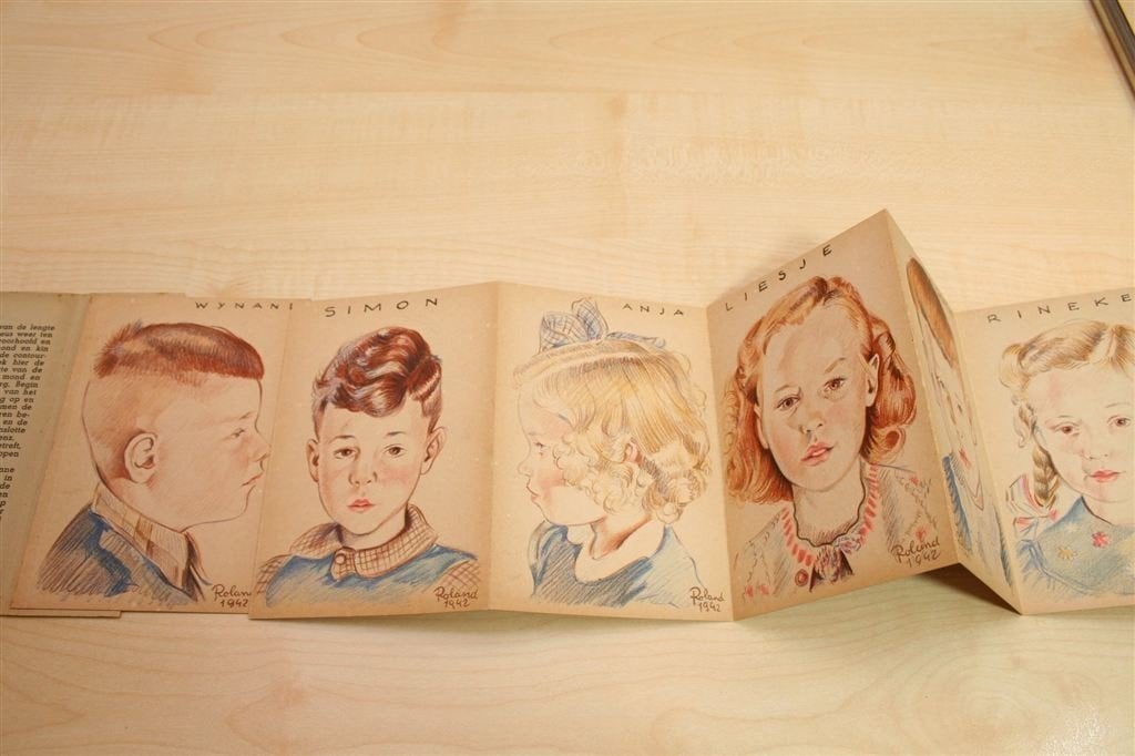 Teekenvoorbeelden [1942] — Leporello met 6 Briefkaarten, Ophalen of Verzenden, Gelezen