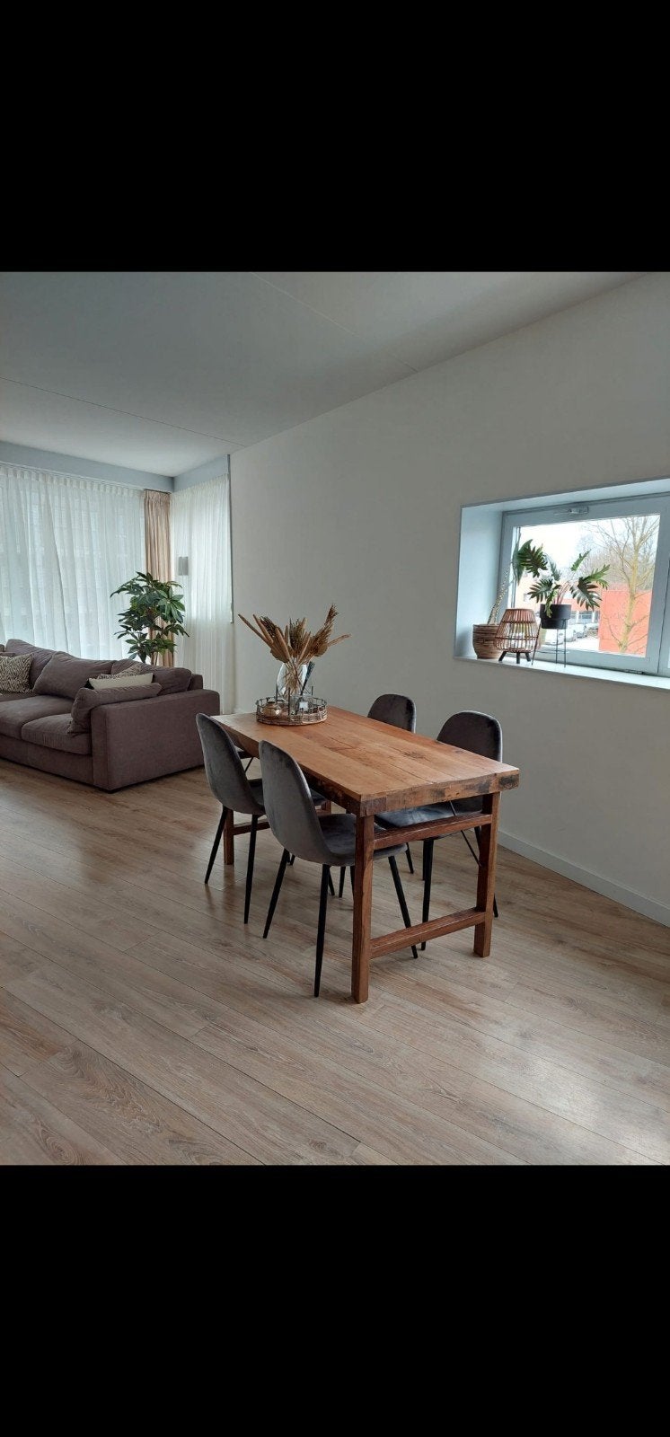 Robuuste houten eettafel, Ophalen, Gebruikt, 100 tot 150 cm, 50 tot 100 cm