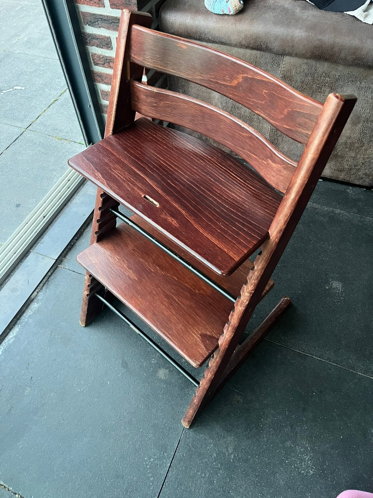 Baby eet stoelen te koop trip trap stokke, Ophalen, Zo goed als nieuw, Bruin