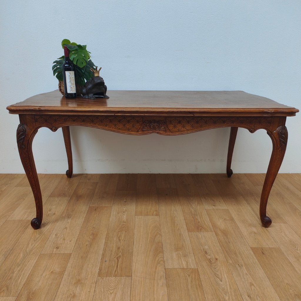 Vintage landelijke eettafel eetkamertafel uitschuifbaar 515, Huis en Inrichting, Valkenswaard, Gebruikt, Info@flashbackfurniture.nl