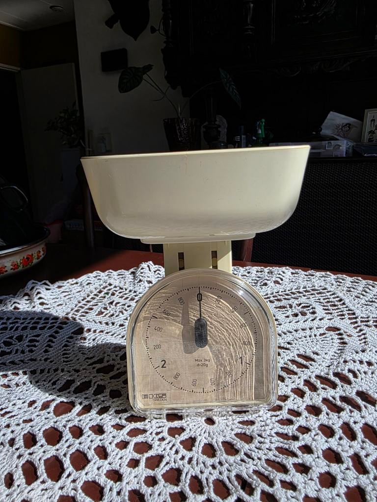 Vintage EKS Zweden Keukenweegschaal - Max 3kg, Ophalen of Verzenden