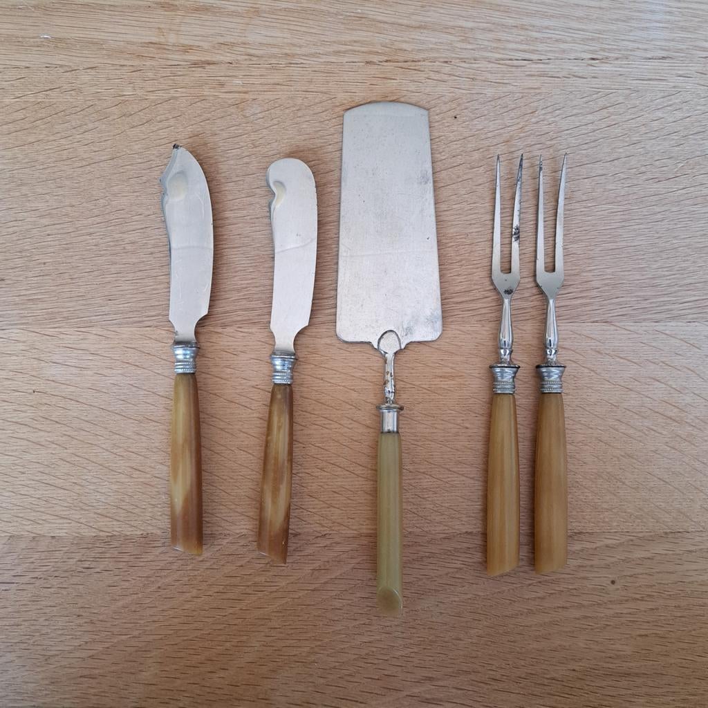 Bestekset met been handvatten, Antiek en Kunst, Ophalen of Verzenden
