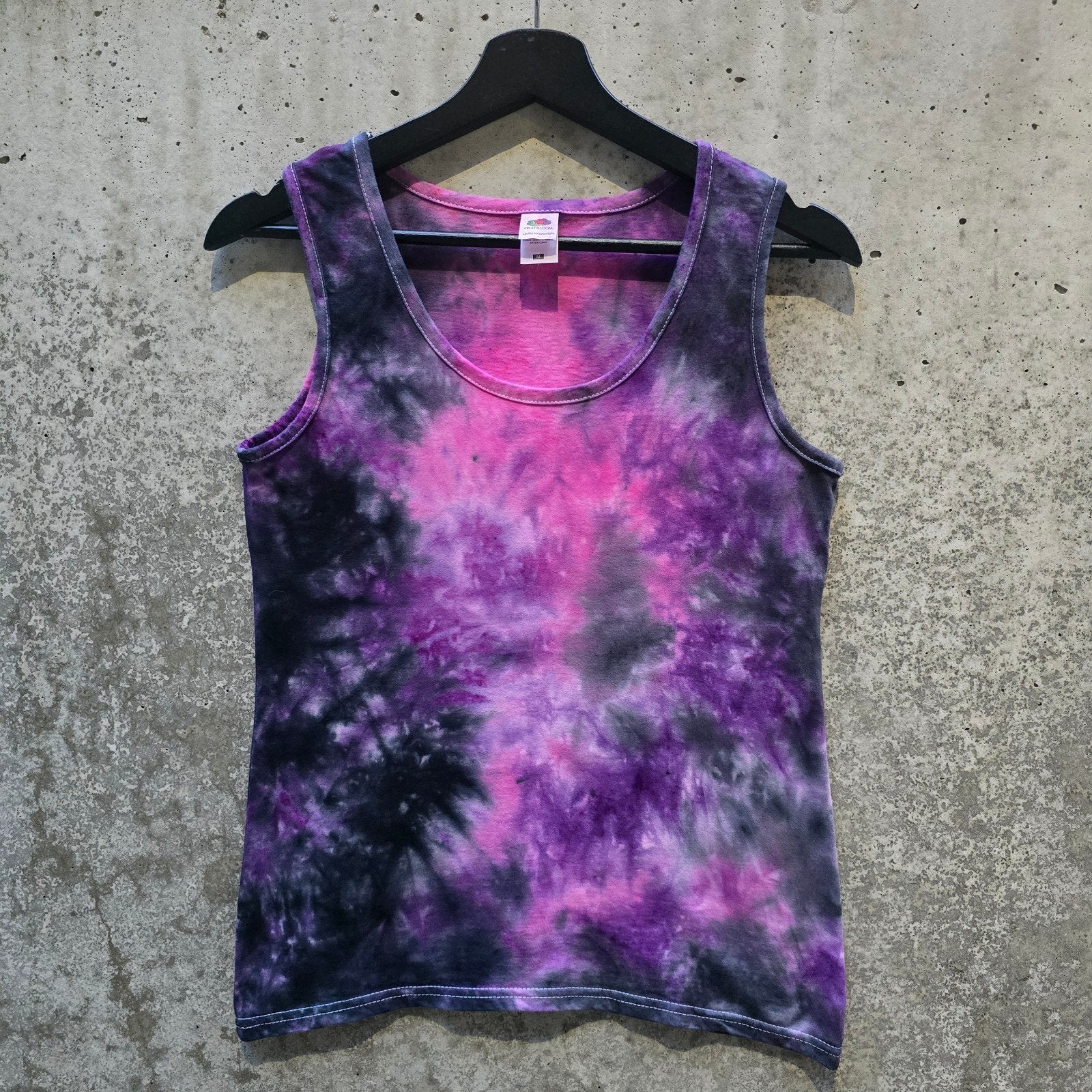 Paars - zwart spiral tie dye dames tanktop maat M, Maat 38/40 (M), Paars, Nieuw, Ophalen of Verzenden