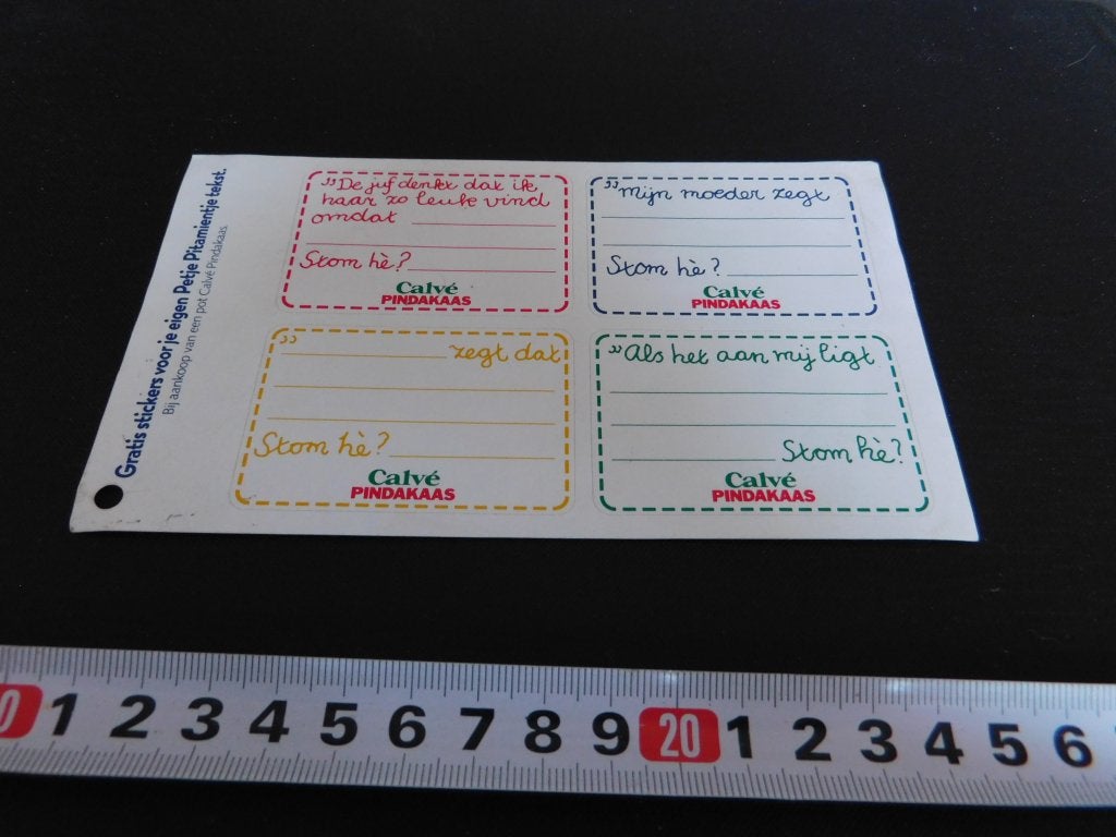 sticker CALVÉ Pindakaas  Petje Pitamientje *, Verzamelen, Stickers, Zo goed als nieuw, Ophalen