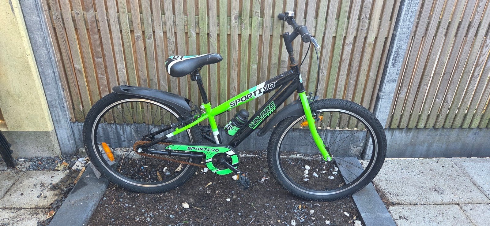 Volare Sportivo kinderfiets 24 inch - Zwart/Groen, Gebruikt, Velgrem, Minder dan 49 cm, Ophalen