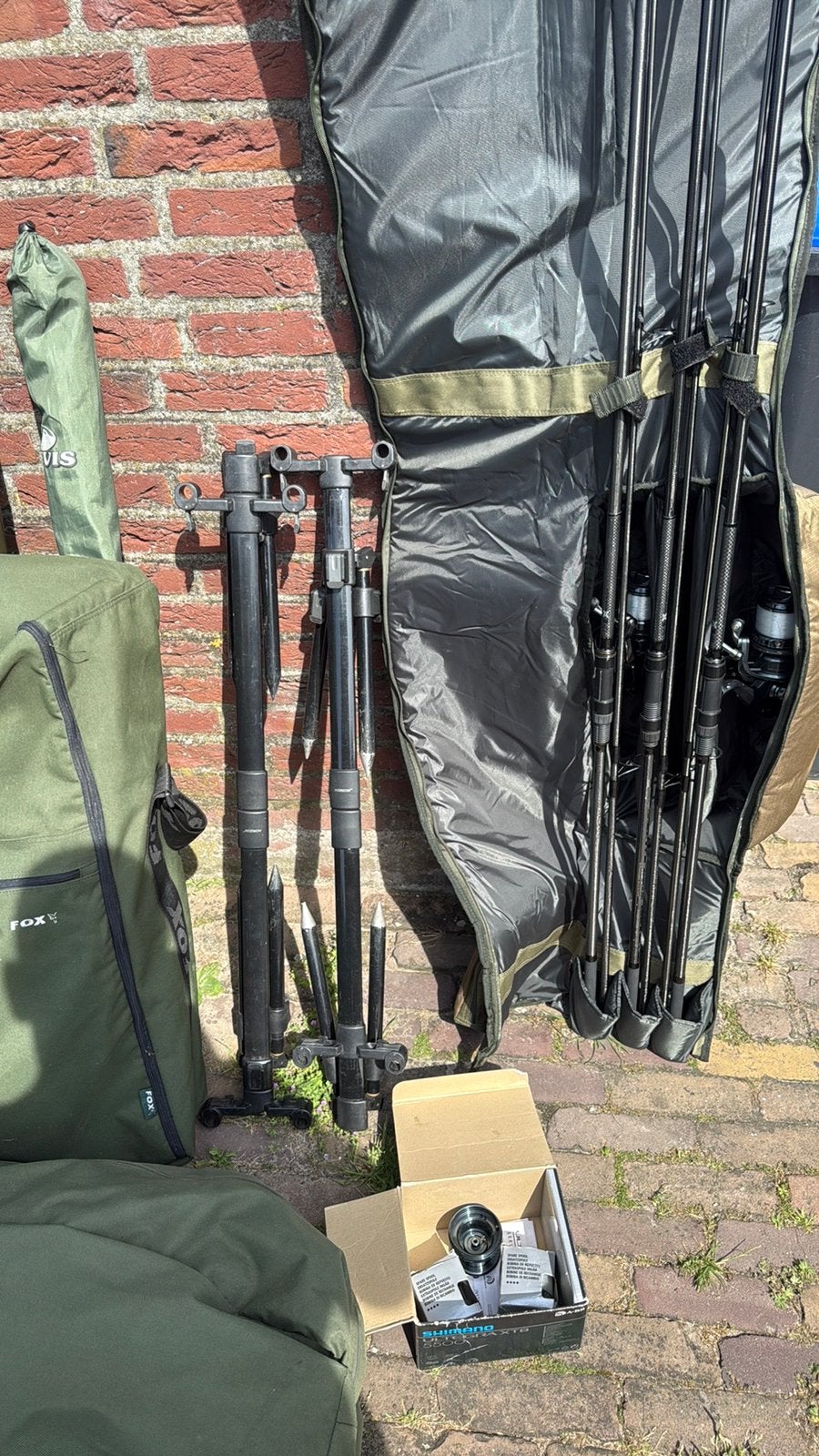 2 Complete Karper sets alleen maar goede merken + voerboot, Ophalen, Gebruikt, Complete set