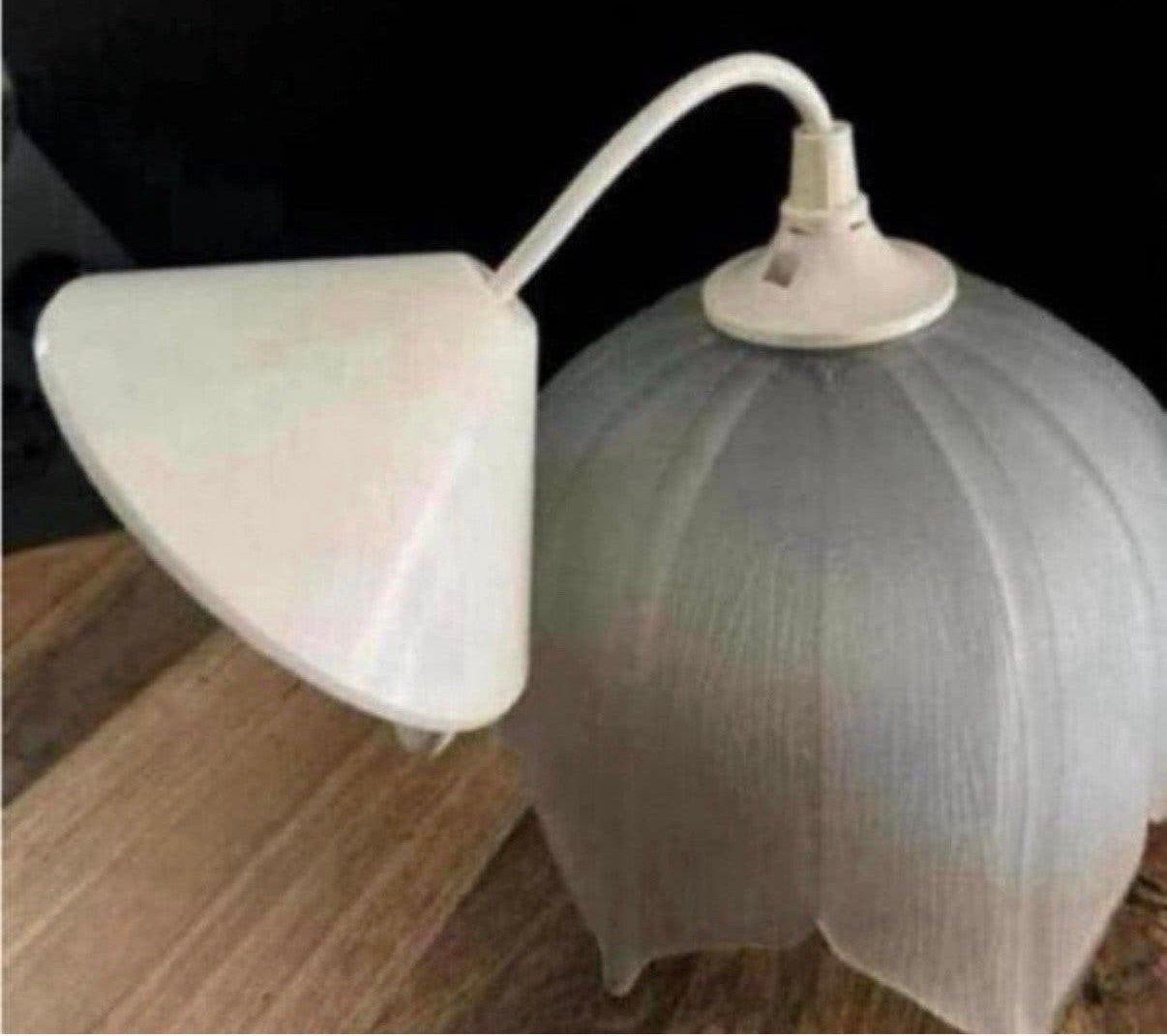 Vintage glazen kelk hanglamp, Ophalen of Verzenden, Zo goed als nieuw, Glas