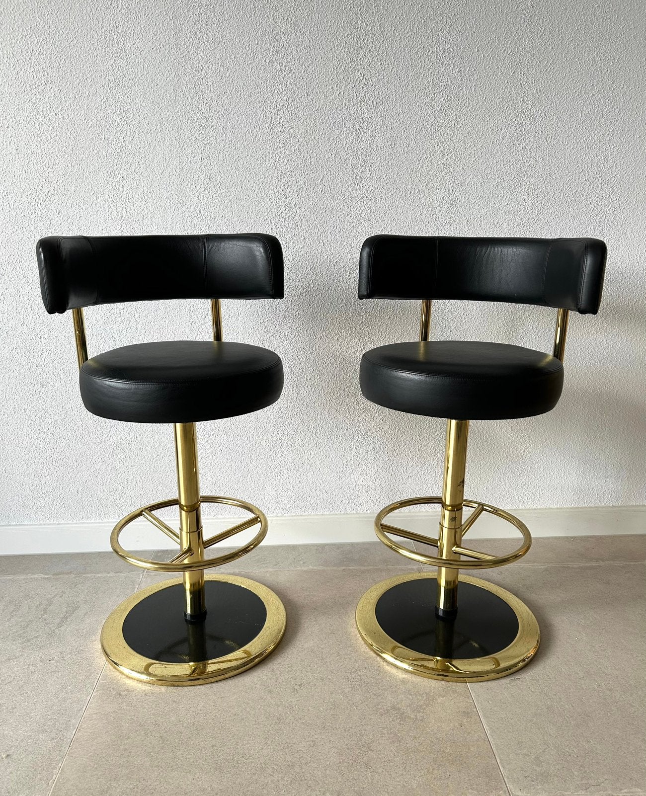 Zweedse mid century barkrukken Johanson Design, Ophalen, Gebruikt, 60 tot 90 cm, Metaal