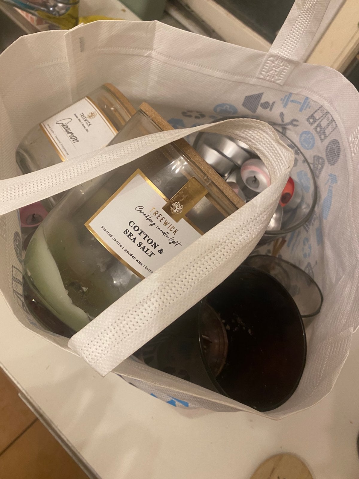 Kaarsen resten tas vol gratis, Ophalen, Gebruikt, Glas, Kaars