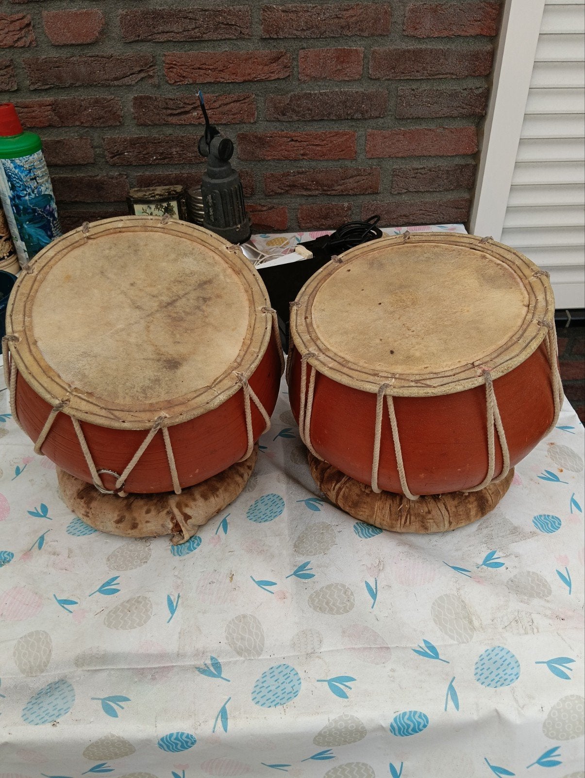 Set van twee Indiase trommels., Muziek en Instrumenten, Drumstellen en Slagwerk, Ophalen of Verzenden, Gebruikt, Overige merken