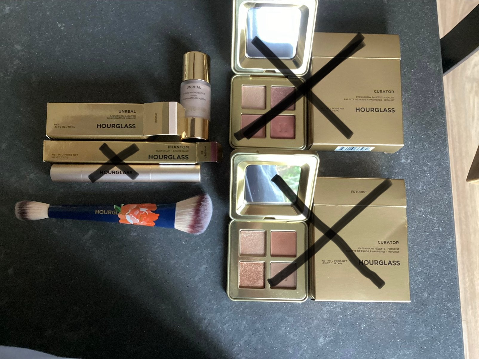Make-up pakket totaal of per foto oa Hourglass, YSL, Lancôme, Ophalen of Verzenden, Zo goed als nieuw, Overige kleuren, Gehele gezicht