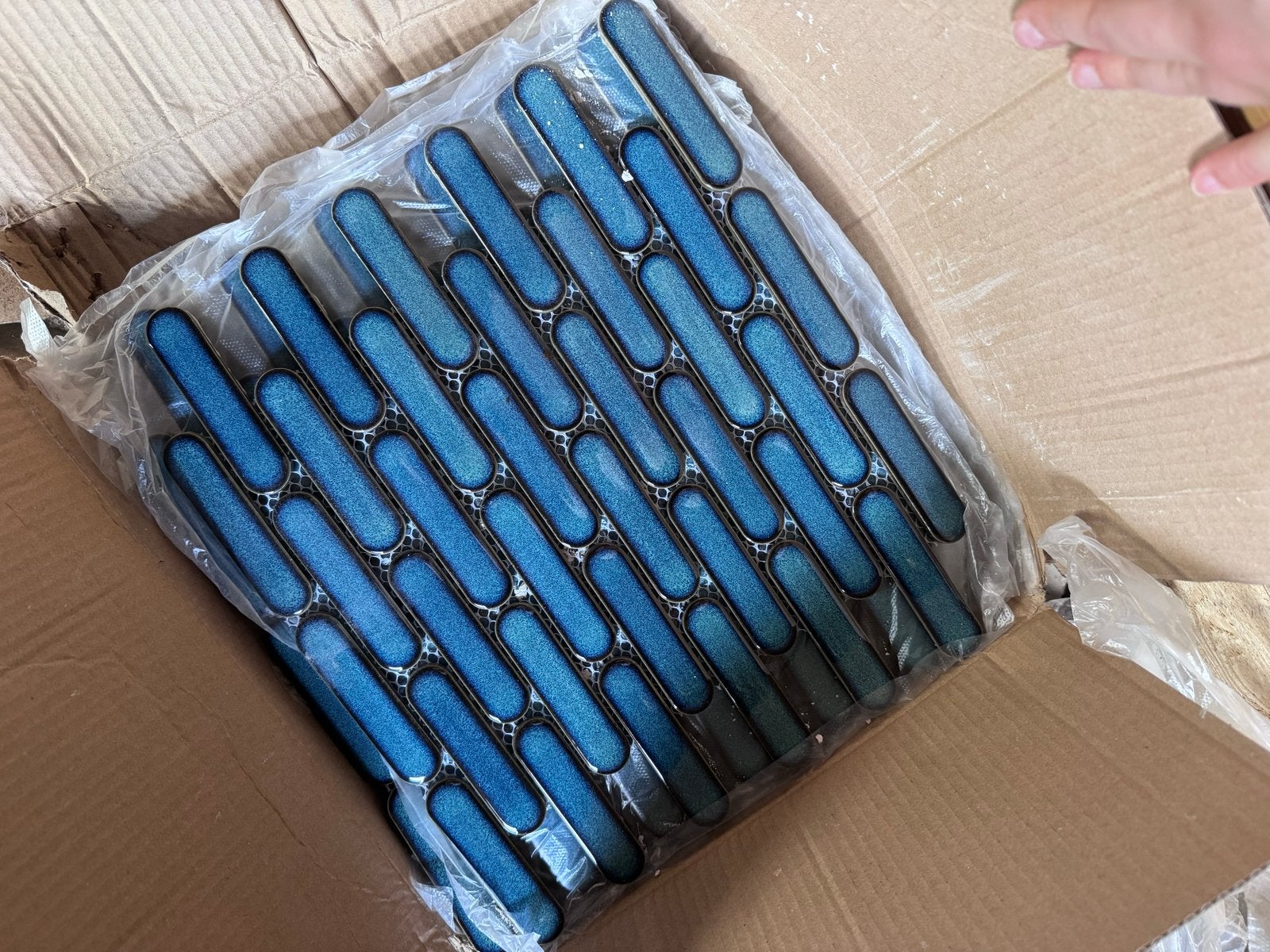 The Mosaic Factory Sevilla mozaïektegel - Azure blue glans, Ophalen, Nieuw, 20 tot 40 cm, Minder dan 5 m²