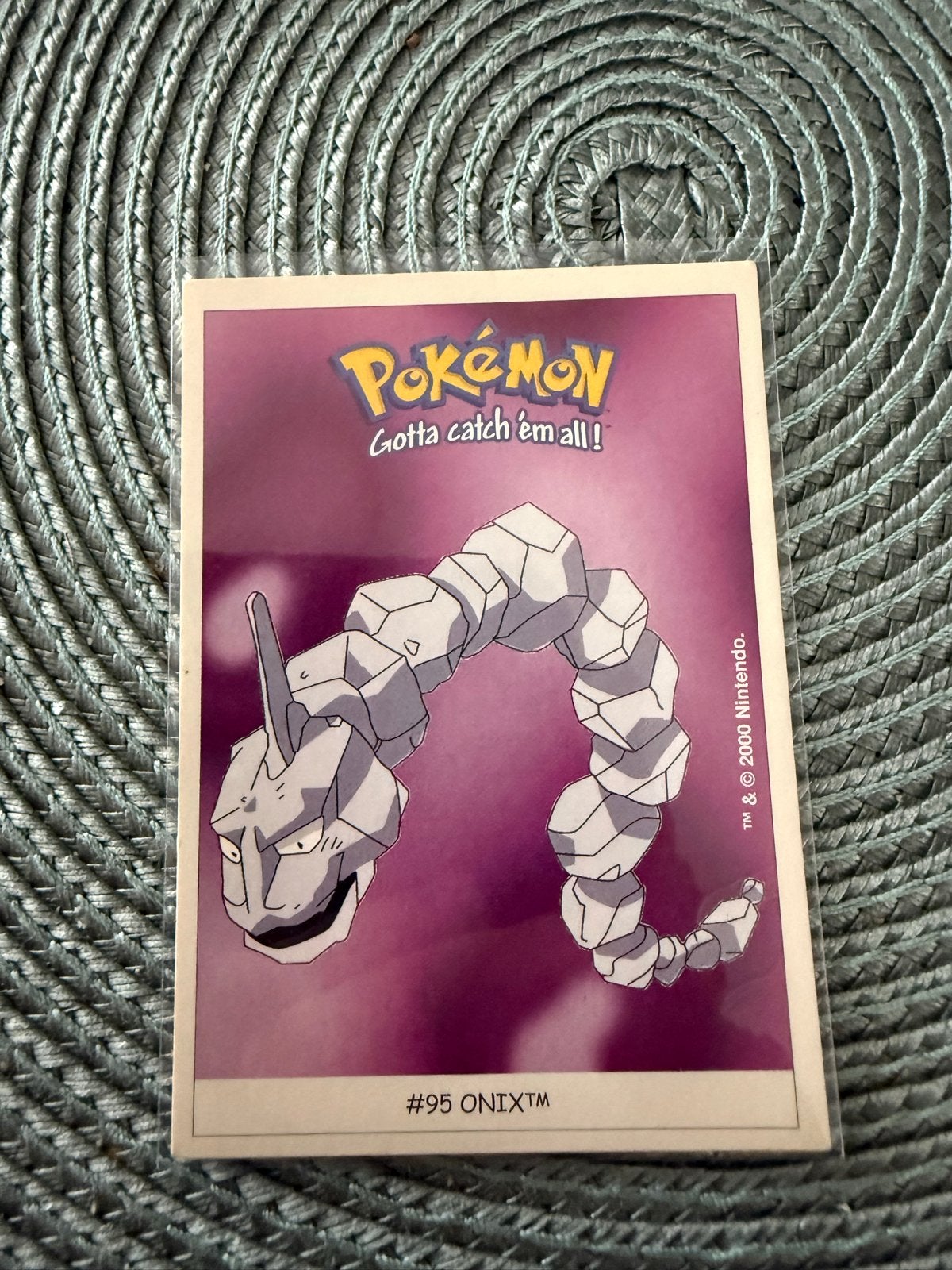 Pokémon Dunkin Boomer kaart/sticker #95 Onix, Ophalen of Verzenden, Gebruikt