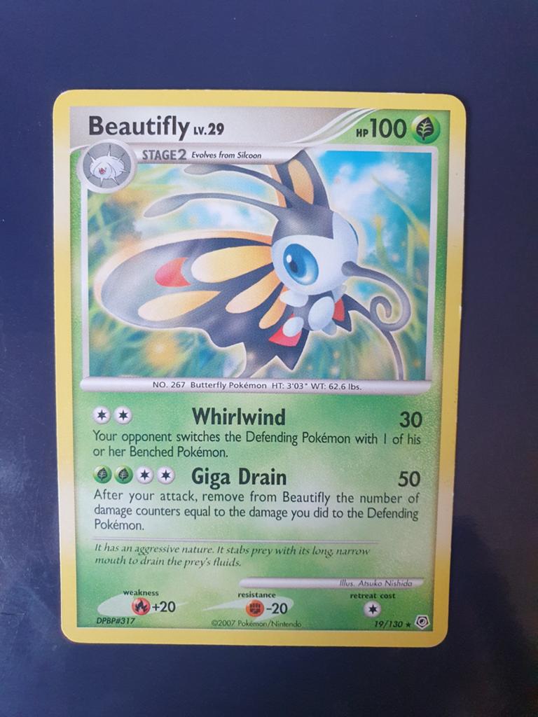 Beautifly LV.29 Pokémon Kaart - DPBP#317, Ophalen of Verzenden, Gebruikt, Losse kaart