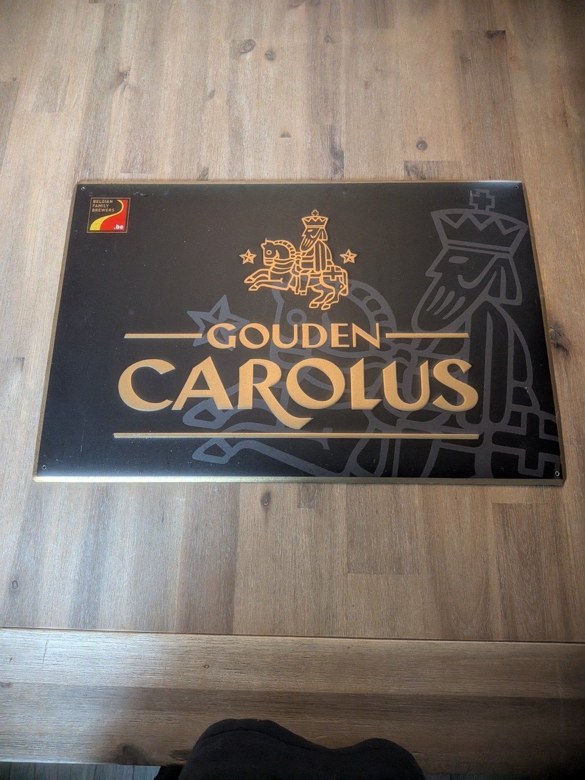 Gouden Carolus Reclamebord - Zwart/Goud, Ophalen of Verzenden