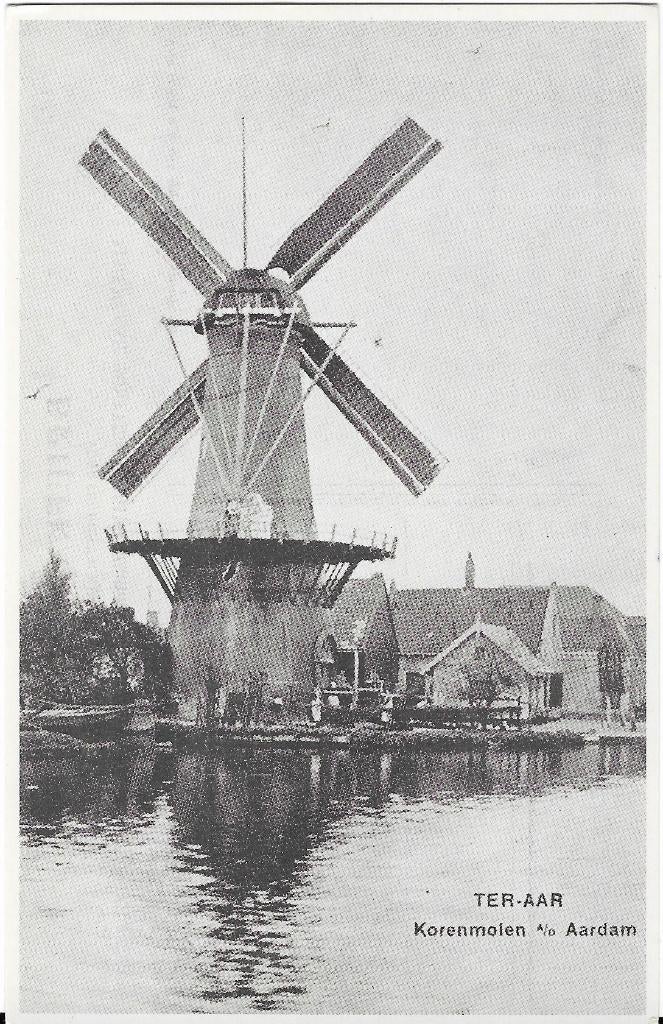 Ter Aar, Korenmolen De Vlinder, Aardam, Verzenden, 1920 tot 1940, Ongelopen, Zuid-Holland