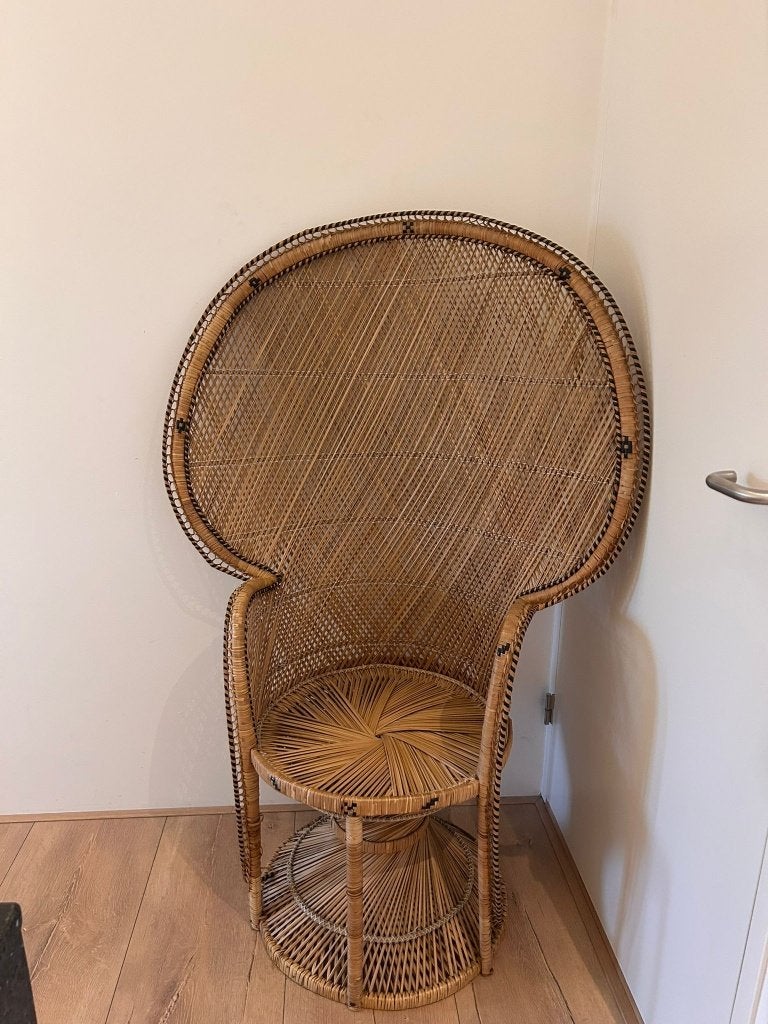 Pauw stoel, Huis en Inrichting, Stoelen, Gebruikt, Overige kleuren, Riet of Rotan, Eén