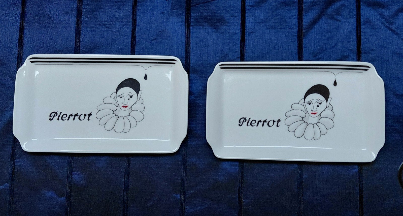 2x Tirschenreuth Pierrot schaaltjes/dienbladen, Ophalen of Verzenden