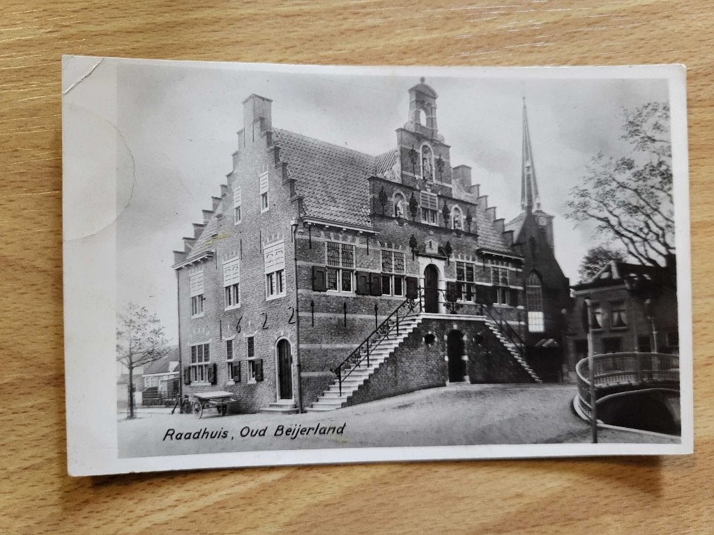 ansicht OUD BEIJERLAND raadhuis, Verzamelen, Ophalen of Verzenden, Voor 1920, Zuid-Holland