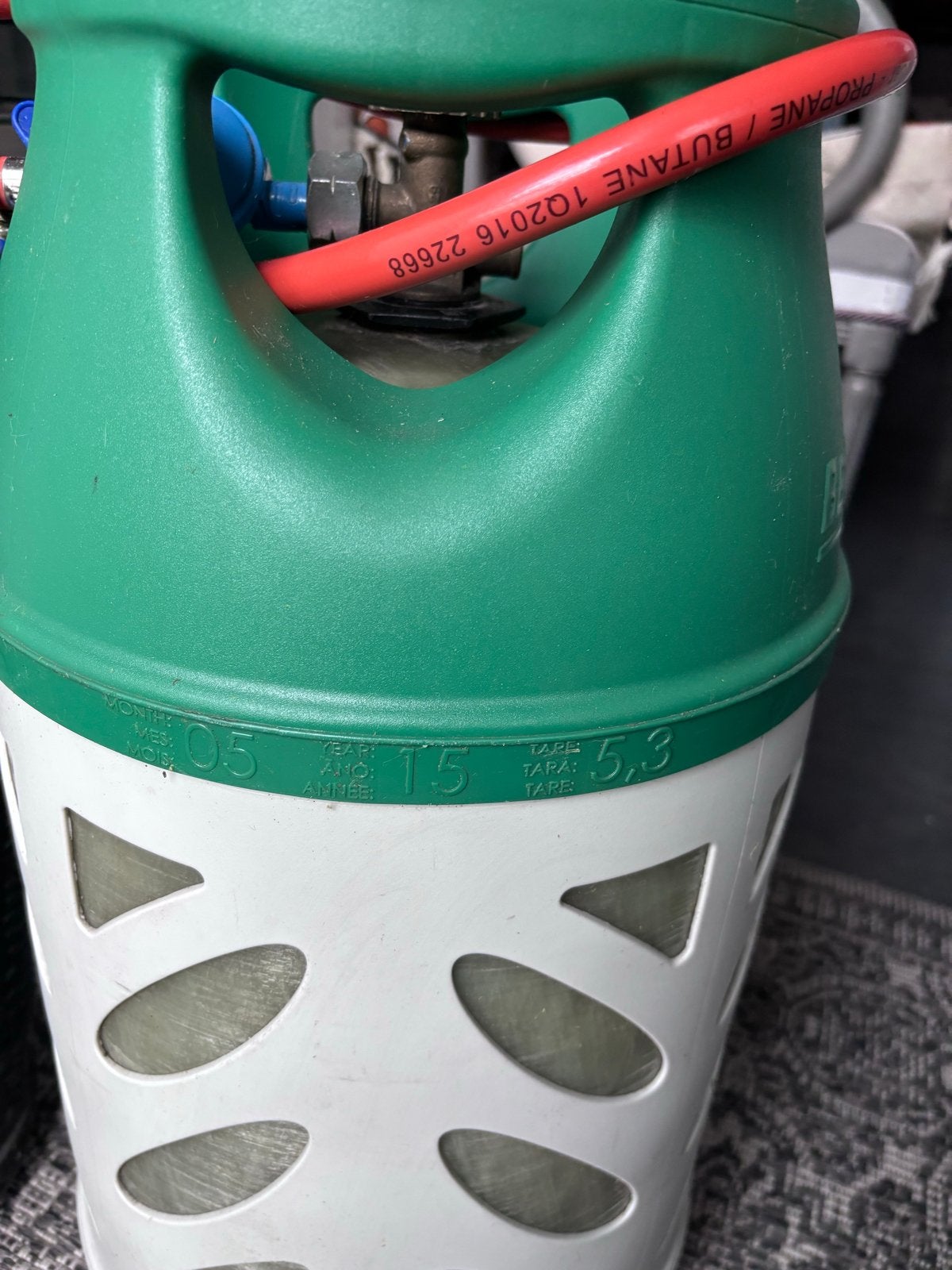 Benegas Light gasfles met slang en drukregelaar, Ophalen, Gebruikt