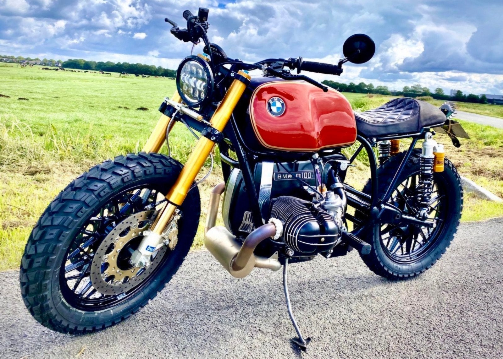 BMW R100 Custom Scrambler / Café Racer – 1979 – Gereviseerd, Particulier, Handgeschakeld, Naked bike, Meer dan 35 kW