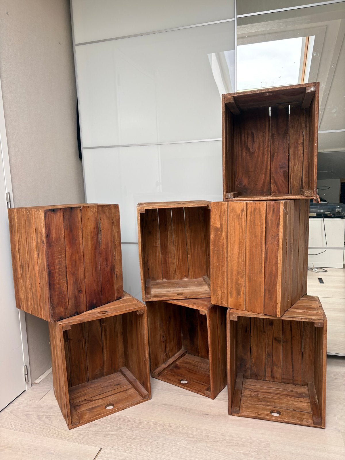 Set van 7 houten kisten - Multifunctioneel, Ophalen, Minder dan 50 cm, Gebruikt, Teakhout